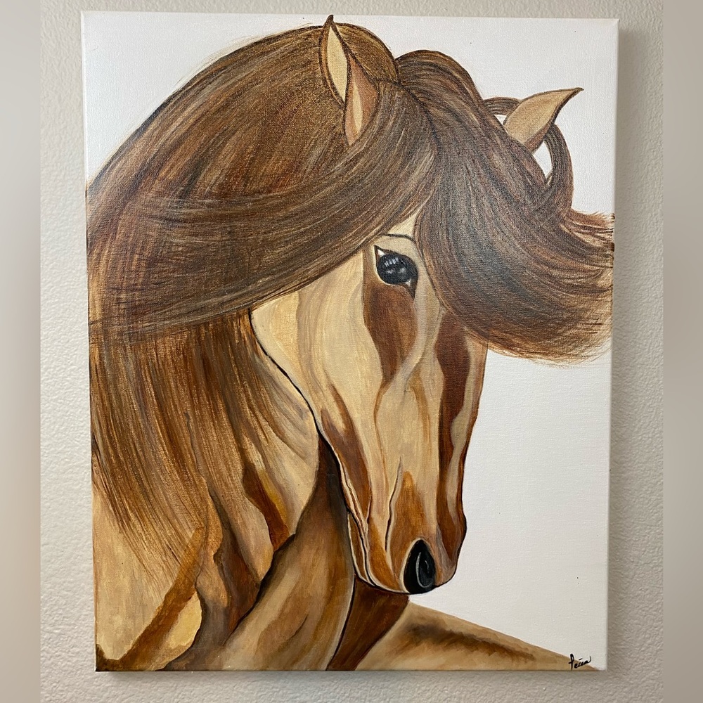 Handmade Acrylic painting on stretched canvas.